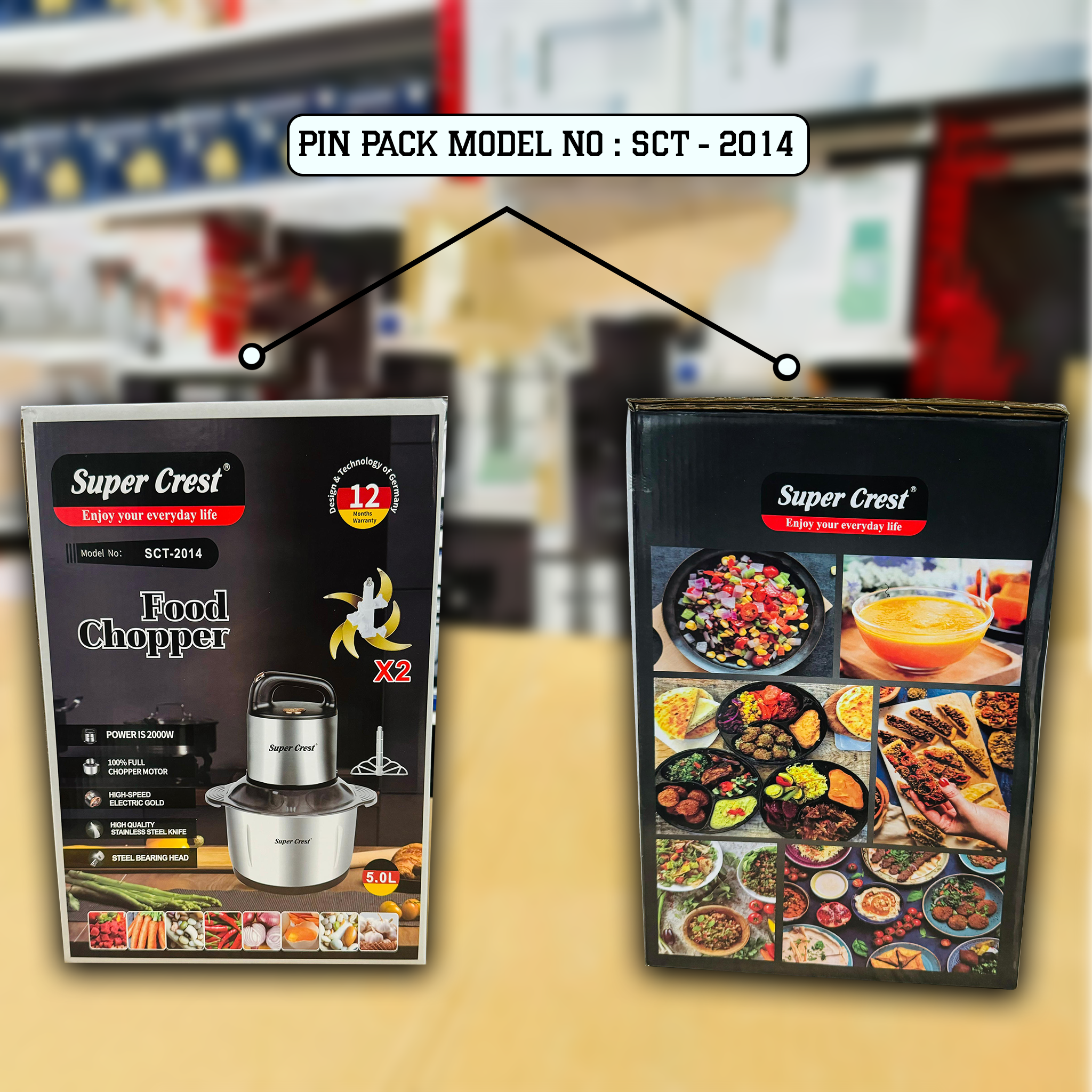 Super Crest 5L Food Chopper with Extra Blade  SCT-2014