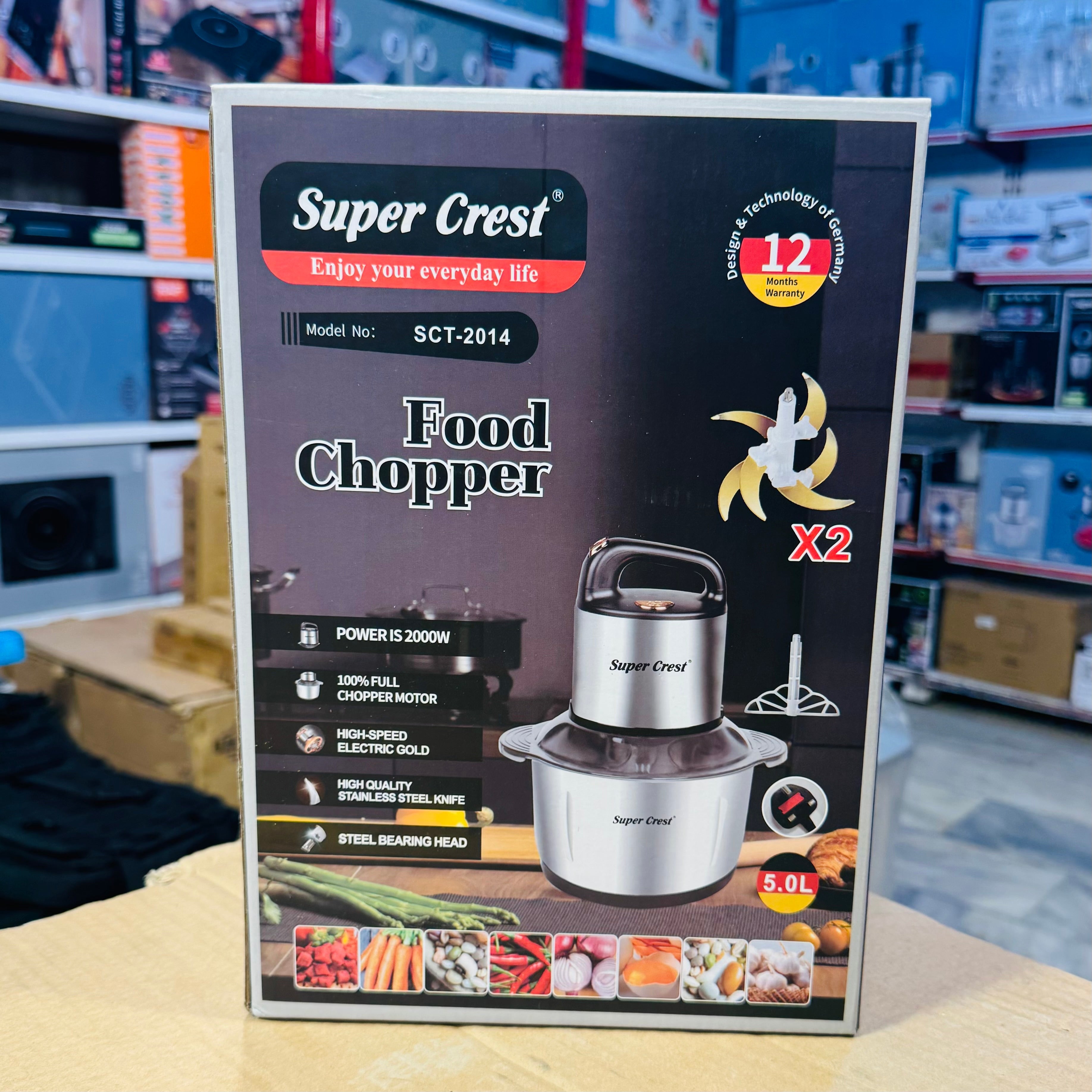 Super Crest 5L Food Chopper with Extra Blade  SCT-2014